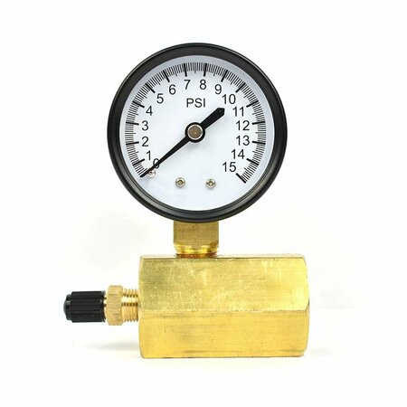 THRIFCO PLUMBING Gas Pressure Test Gauge 0-15 PSI with 1/10 PSI Increment, 3/4 I 4402335